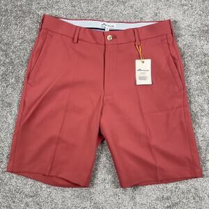 Peter Millar Shorts Mens 30 x 9 Salem Performance Golf Salmon Pleated Stretch‎